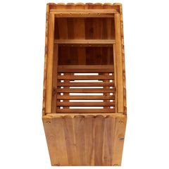 Raised Bed Natural wood color Solid acacia wood 19.7x11.8x19.7in