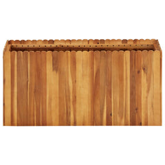 Rectangular raised garden bed made of solid acacia wood with slatted sides and bottom.