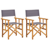 Director Chair Set of 2 Brown and dark grey