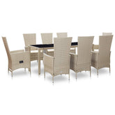 Outdoor Dining Set Beige, Cream White