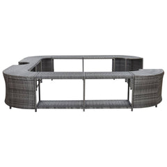 Spa Surround Grey PE rattan, powder-coated steel, solid acacia wood