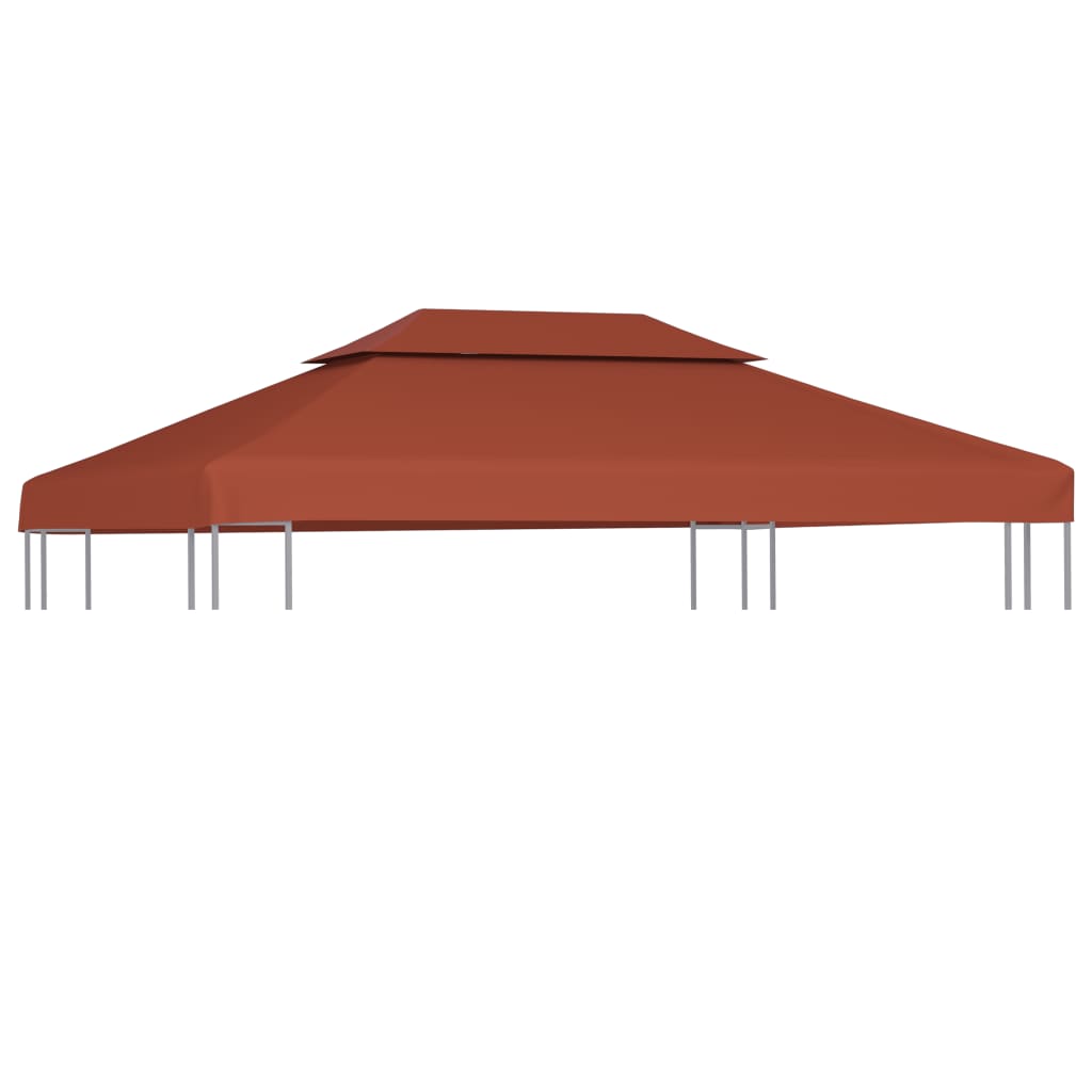 Terracotta 2-tier gazebo top cover, 13.1'x9.8', waterproof polyester.