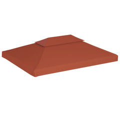 Terracotta 2-tier gazebo top cover, waterproof, 13.1'x9.8', with reinforced corners and hooks.