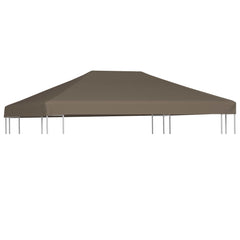 Taupe waterproof polyester gazebo top cover, 9.8x9.8 ft, with reinforced corners.