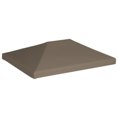 Taupe waterproof polyester gazebo top cover, 9.8x9.8 ft, with reinforced corners.