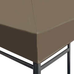 Taupe waterproof polyester gazebo top cover 9.8x9.8 ft with reinforced corners and fasteners