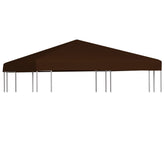 Brown waterproof polyester gazebo top cover measuring 9.8'x9.8' with reinforced corners.