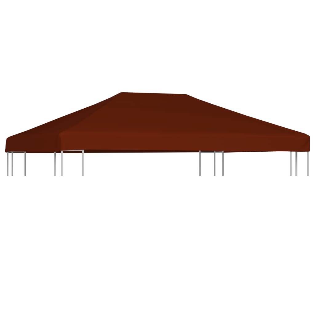 Terracotta waterproof gazebo top cover, 9.8'x13.1', with sloped roof and metal frame.