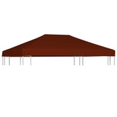 Terracotta waterproof gazebo top cover, 9.8'x13.1', with sloped roof and metal frame.