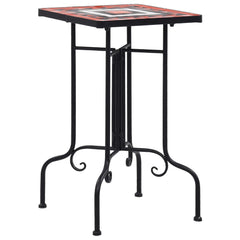 Side Table Terracotta and White Iron Small Decorative Inlays