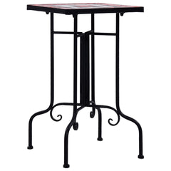 Side Table Terracotta and White Iron Small Decorative Inlays