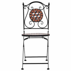 Garden Chair Set of 2 Brown, Black, Cream