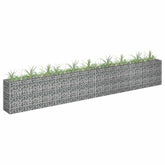 Gabion Raised Bed Silver Galvanized steel 141.7 x 11.8 x 23.6 in