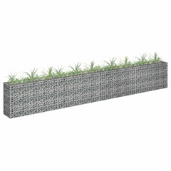 Gabion Raised Bed Silver Galvanized steel 141.7 x 11.8 x 23.6 in