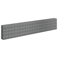 Gabion Raised Bed Silver Galvanized Steel 177.2 x 11.8 x 35.4 in