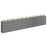 Gabion Raised Bed Silver Galvanized Steel 177.2 x 11.8 x 35.4 in