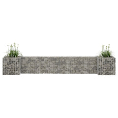 Gabion Planter Silver Steel wire 102.4 x 15.7 x 15.7 in