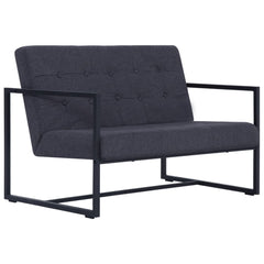 Armchair Dark Gray Polyester fabric and steel 2-seater sofa