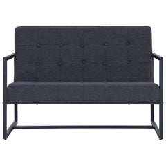 Armchair Dark Gray Polyester fabric and steel 2-seater sofa