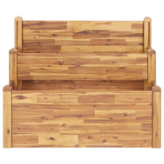 Bostome 2-tier garden planter made of solid acacia wood, 43.3" wide with rustic finish.