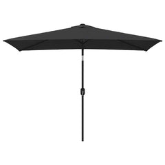 Garden Parasol Black Polyester, Steel 118.1x78.7 in Tiltable