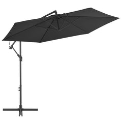 Cantilever Garden Parasol Black Polyester, Metal 118.1 in diameter
