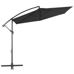 Cantilever Garden Parasol Black Polyester, Metal 118.1 in diameter