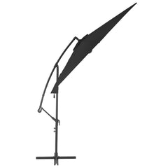 Cantilever Garden Parasol Black Polyester, Metal 118.1 in diameter