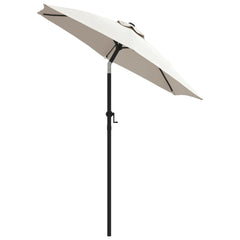 White tiltable garden parasol with sand canopy, 78.7-inch aluminum pole.