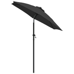 Anthracite garden parasol with 78.7-inch aluminum pole and tilt mechanism.
