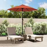 Terracotta tiltable garden parasol with aluminum pole and 78.7-inch canopy on a sunny patio.