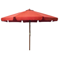 Garden Parasol Terracotta Polyester, Laminated Bamboo, Hardwood