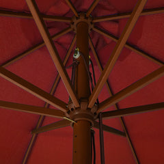 Garden Parasol Terracotta Polyester, Laminated Bamboo, Hardwood