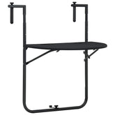 Balcony Table Black Plastic 23.6x25.2x32.9 in Foldable
