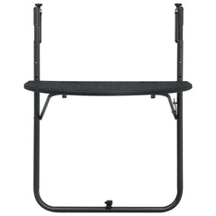 Balcony Table Black Plastic 23.6x25.2x32.9 in Foldable