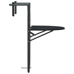 Balcony Table Black Plastic 23.6x25.2x32.9 in Foldable
