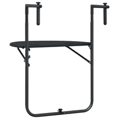Balcony Table Black Plastic 23.6x25.2x32.9 in Foldable