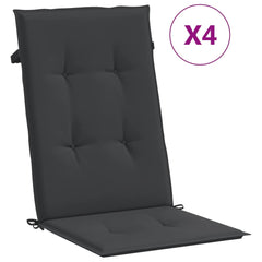 Highback Chair Cushion Set of 4 Black 100% polyester