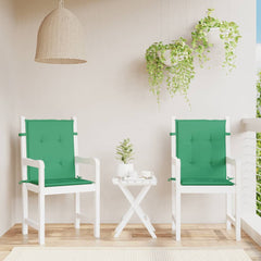 Lowback Chair Cushion Set of 2 Green Oxford fabric (100% polyester)