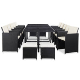Garden Table And Chair Black and Cream White