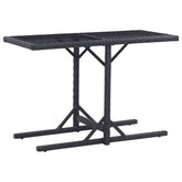 Outdoor Table Black Poly rattan, powder-coated steel, glass
