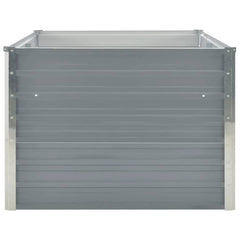 Raised Garden Bed Grey Galvanized Steel 63 x 31.5 x 17.7 in