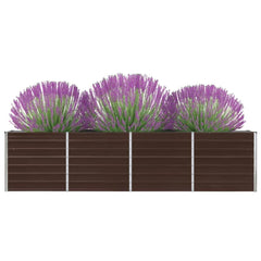 Raised Garden Bed Brown Galvanized steel Large Durable