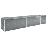 Raised Bed Grey Galvanized Steel 157.5 x 31.5 x 17.7 in Durable
