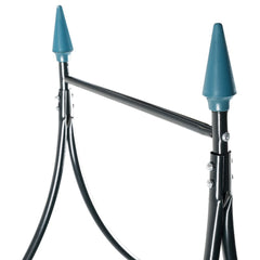 Dark green powder-coated iron garden arch with pointed tops, 47.2x15x101.6 inches.