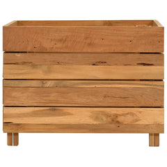 Recycled teak wood raised garden bed, 19.7x15.7x15 inches, with slatted sides and legs.