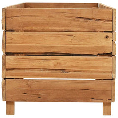 Raised Bed Natural wood Recycled teak wood and steel Large