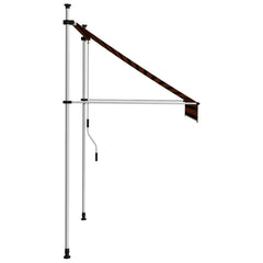 Bostome manual retractable awning in orange and brown, 59.1" wide with a steel frame.