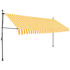 Retractable Awning White and Orange Polyester with PU coating
