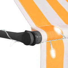 Retractable Awning White and Orange Polyester with PU coating